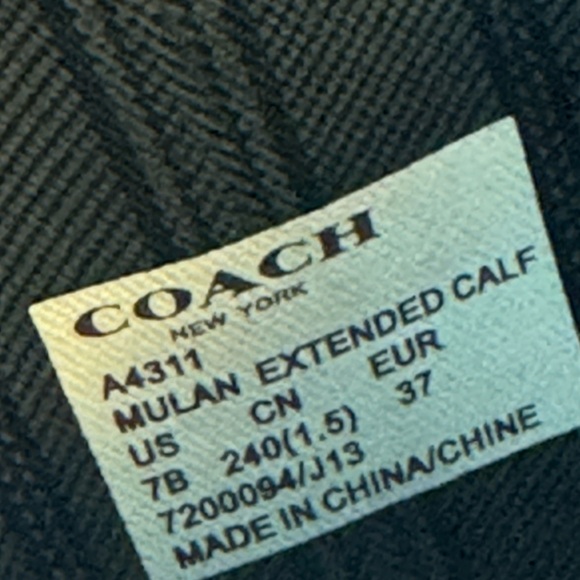 Nice COACH High End Mulan Extended Calf Black Leather Women’s 7B Boots MINTY - Picture 9 of 10